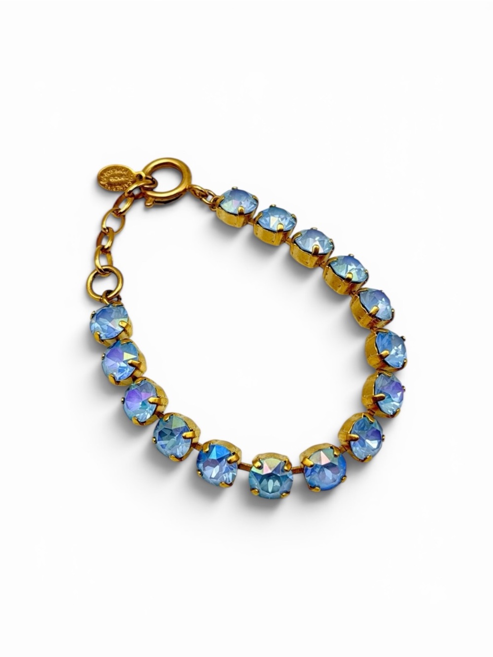Catherine Popesco France Blue Crystal Bracelet – Gold Tone, 7–8” Adjustable
